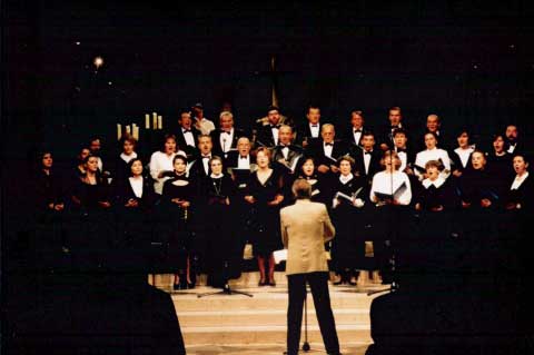 En concert à Notre-Dame de Paris en 1994